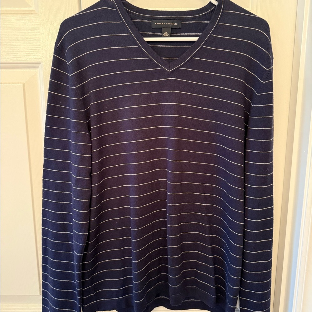 Banana Republic Navy V-Neck Sweater